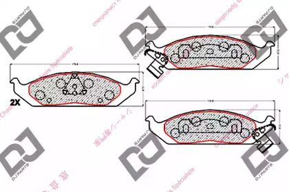 Комплект тормозных колодок DJ PARTS BP1924